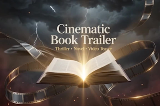 create a cinematic book trailer and thriller novel video teaser