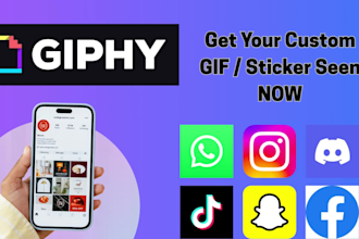 create gifs and stickers for giphy, seo optimized for social media