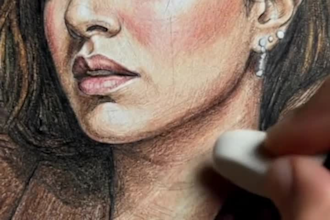 draw a realistic hand drawn pencil portrait with timelapse video