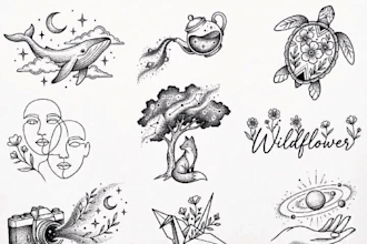 design custom minimalist ai tattoos and stencils