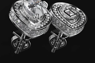 design high end jewelry cad stl, photorealistic jewelry rendering and animation