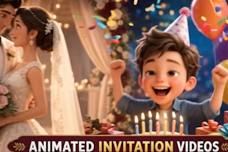 create 3d pixar ai romantic love story proposal and wedding invitation video