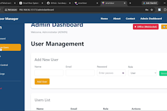 create a professional iot smart door web dashboard