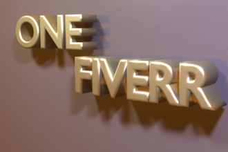 create a 3d metalic text logo intro animation