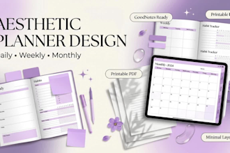 design printable daily planner aesthetic weekly and monthly planner