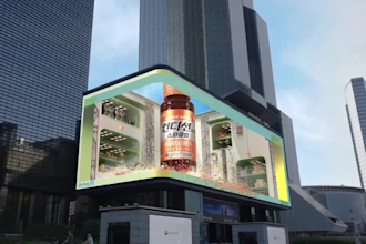 design stunning 3d anamorphic animation, billboard animation led screen cgi ads