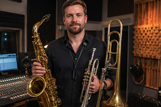 record pro brass horn section trumpet, saxophone, trombone no ai