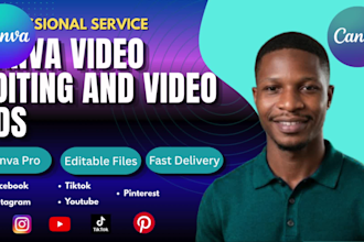 do professional canva video editing and canva video for social media canva editi