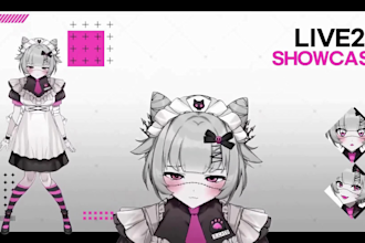 draw and rig 2d vtuber model, live 2d vtuber furry anime model vtuber commission