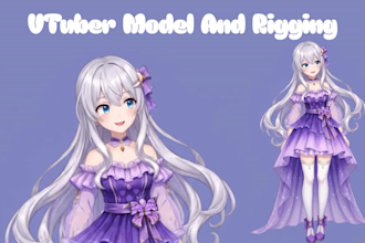 design and rig live2d vtuber model, anime vtuber rigging, vtube studio vbridger