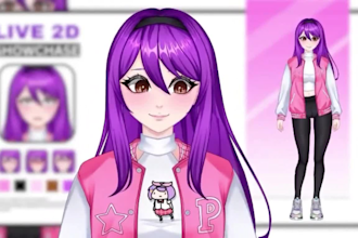create anime png vtuber model live2d rigging nsfw vtuber for vtubing streaming