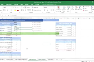 do data cleaning, analysis and pivot tables and dashboards