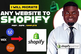 migrate wix to shopify,wordpress to shopify,woocommerce to shopify store website