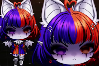design and rig chibi vtuber model live2d chibi avatar twicth emotes stickers