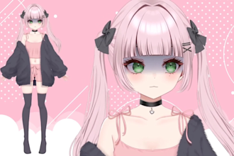 design and rig live2d model, 2d vtuber model, live2d rigging, vtuber character