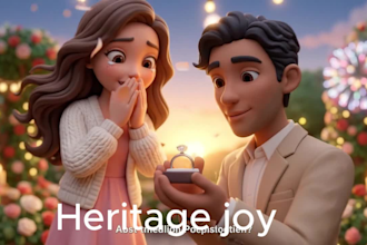 create cinematic 3d ai clay love story, wedding proposal animation