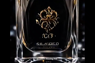 create 3d perfume bottle animation,  ai commercial video
