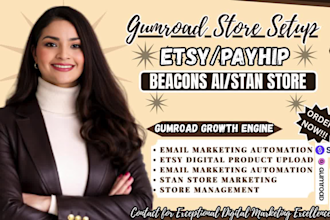 gumroad promotion, stan store marketing, beacon ai,gumroad, ebook,payhip, etsy,