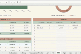 design an automated budget tracker in excel or google sheets