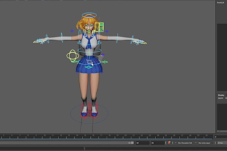 rig 3d character and animations for unity and unreal engine in maya and blender