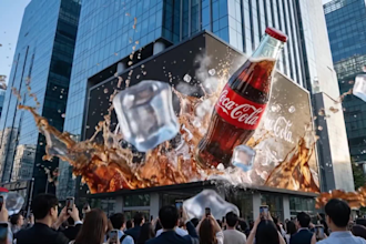 create stunning 3d billboard animation video, product animation, led light