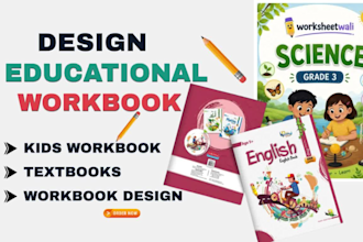 design educational workbook learning materials textbook create kids workbook