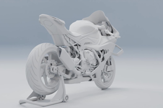 create a realistic 3d motorcycle model in blender