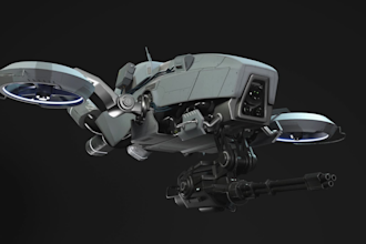 create detailed 3d mechanical or sci fi models