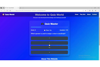 create a modern interactive quiz game website