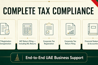do corporate tax and vat registration with filling and accounting