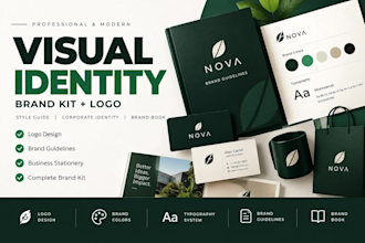 design a professional brand identity, visual identity branding kit, brand design