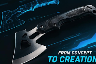 create professional custom knife designs for 3d printing, cnc and manufacturing