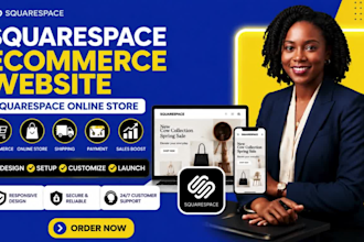 design a custom squarespace ecommerce website, squarespace website for business