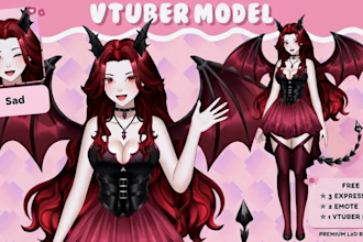 design and rig live2d vtuber model male and female vtuber model cute anime style