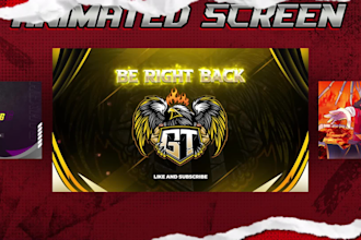 create animated twitch starting soon, brb and offline screens