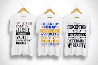 design custom typography t shirt for print on demand