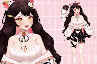 draw and rig live2d character, 2d vtuber, vtuber rigging, anime using live2d