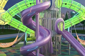 luxury 3d kid product and playground equipment design and animation