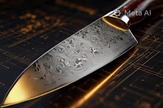 design premium kitchen knives, cad models, manufacturing files and 3d renders