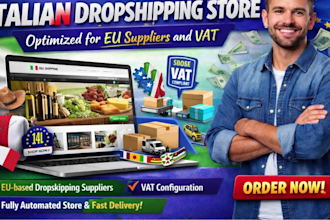 build a high converting italian dropshipping store for eu suppliers and vat