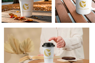 create golden spoon restaurant logo design