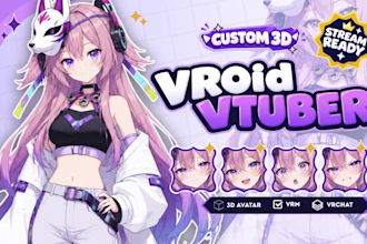 create custom 3d vroid anime vtuber model with rigging