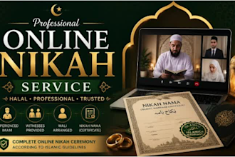 be your online nikah imam with witnesses, wali nikah nama