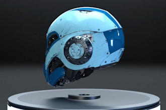 create  3d sci fi helmet for cosplay 3d printing stl cad glb gltf