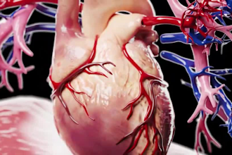 create 3d medical animation cardiac catheterization heart block cardiology video