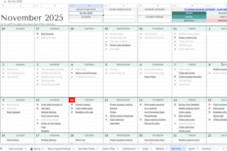 design daily routine task tracker goal habit tracking custom spreadsheet planner