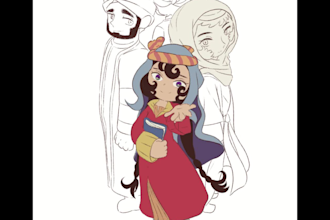 draw anime style art for your oc or waifu and husbando