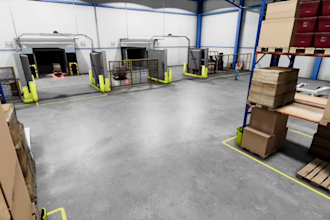 create 3d industrial animation warehouse automation robotics and logistics video