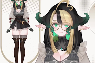 draw and rig live2d model, 2d vtuber model, vtuber rigging, vtuber commission
