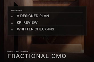 be your fractional cmo and marketing consultant for premium brands